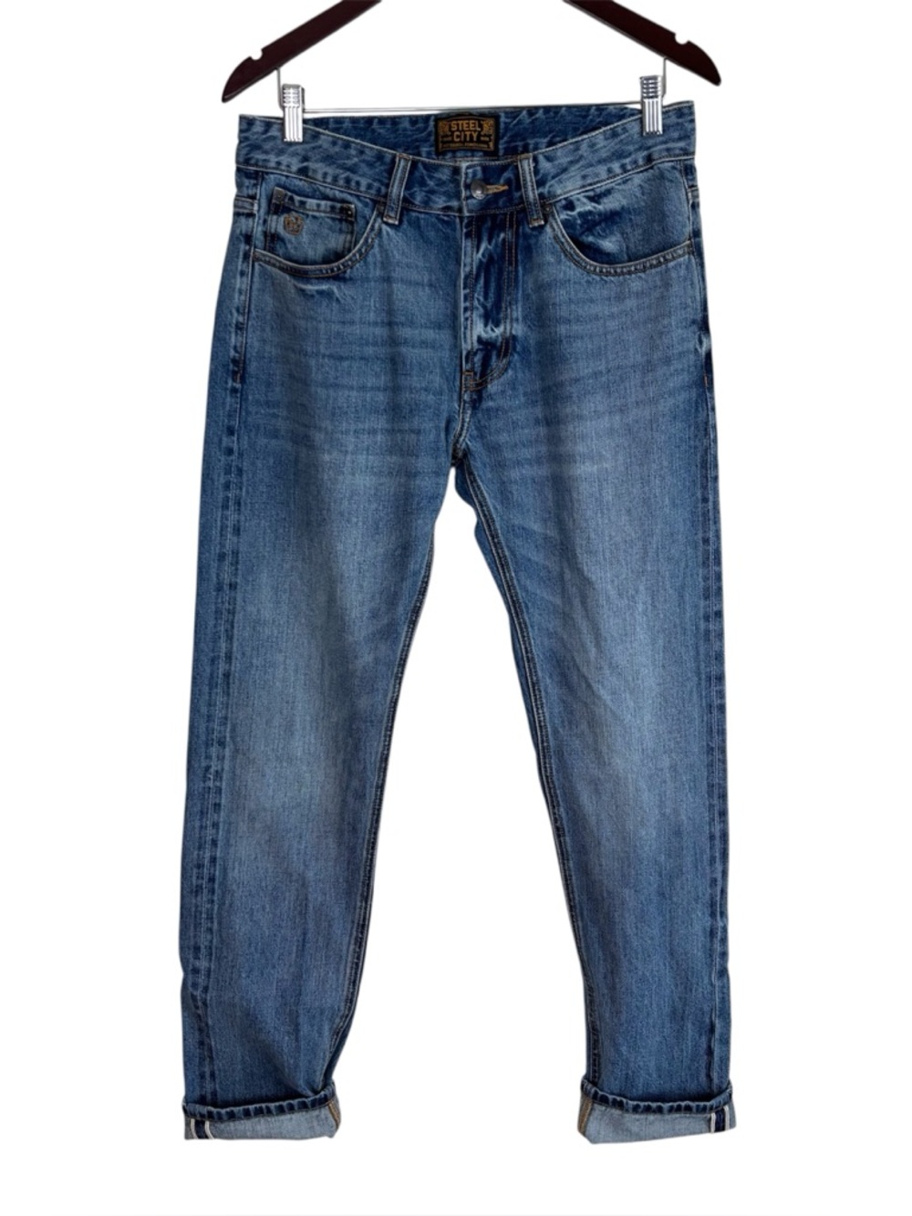 Steel City Selvedge Denim Jeans Men’s Size 32x32 Straight Leg Blue